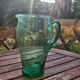 Large art deco pitcher in glass blow uranium (uralin)