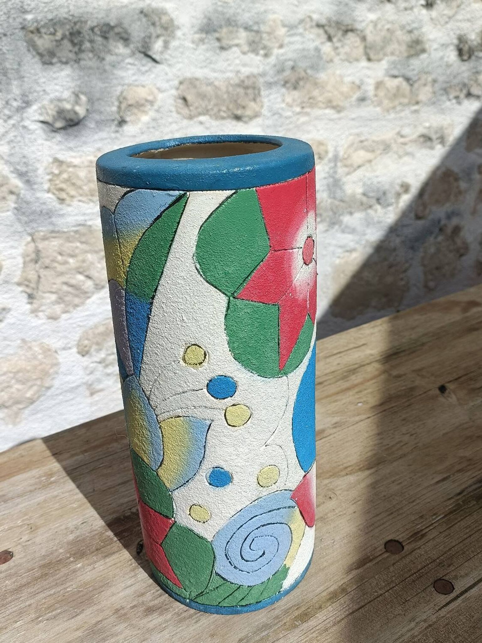 Signed cylinder vase