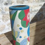 Signed cylinder vase