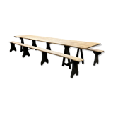 Guinguette table with benches