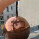 Copper-plated brass globe light fixture