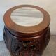 Chinese wood and marble side table