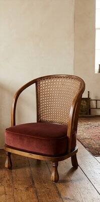 English Bergère Armchair with Caned Backrest, 1900s