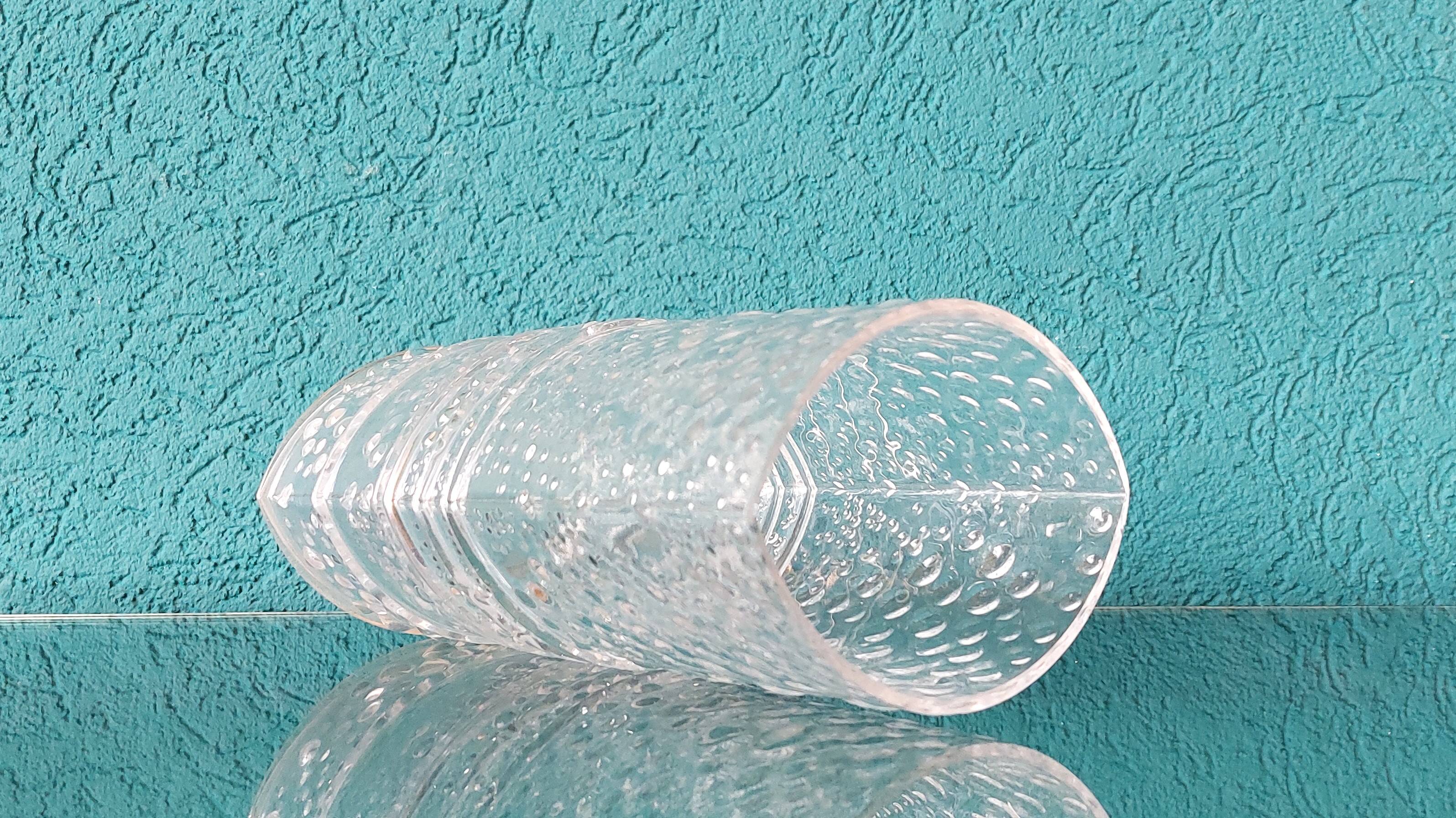 Vintage Structured Glass Vase by Willem Heesen for Leerdam Glass Factory