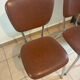 Set of 2 brown faux leather chairs – 1970s – vintage