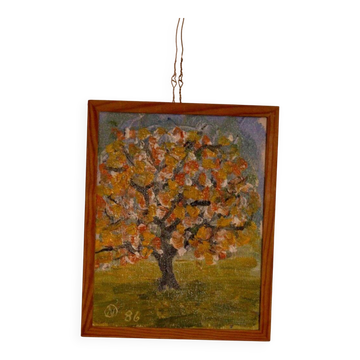 Huile sur toile «Arbre d'automne» par Olle Nilsson
