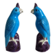 Pair of enamelled porcelain parrots, Chinese, 1960s.