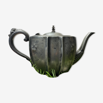 Victorian pewter teapot English nineteenth