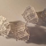 4 vintage plexiglass ice style candle holders 1980