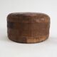 Vintage leather patchwork pouf