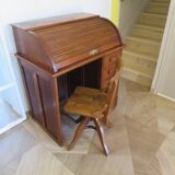 Retro-Desk / counter-American cylinder-mesh oak-1920s/40s