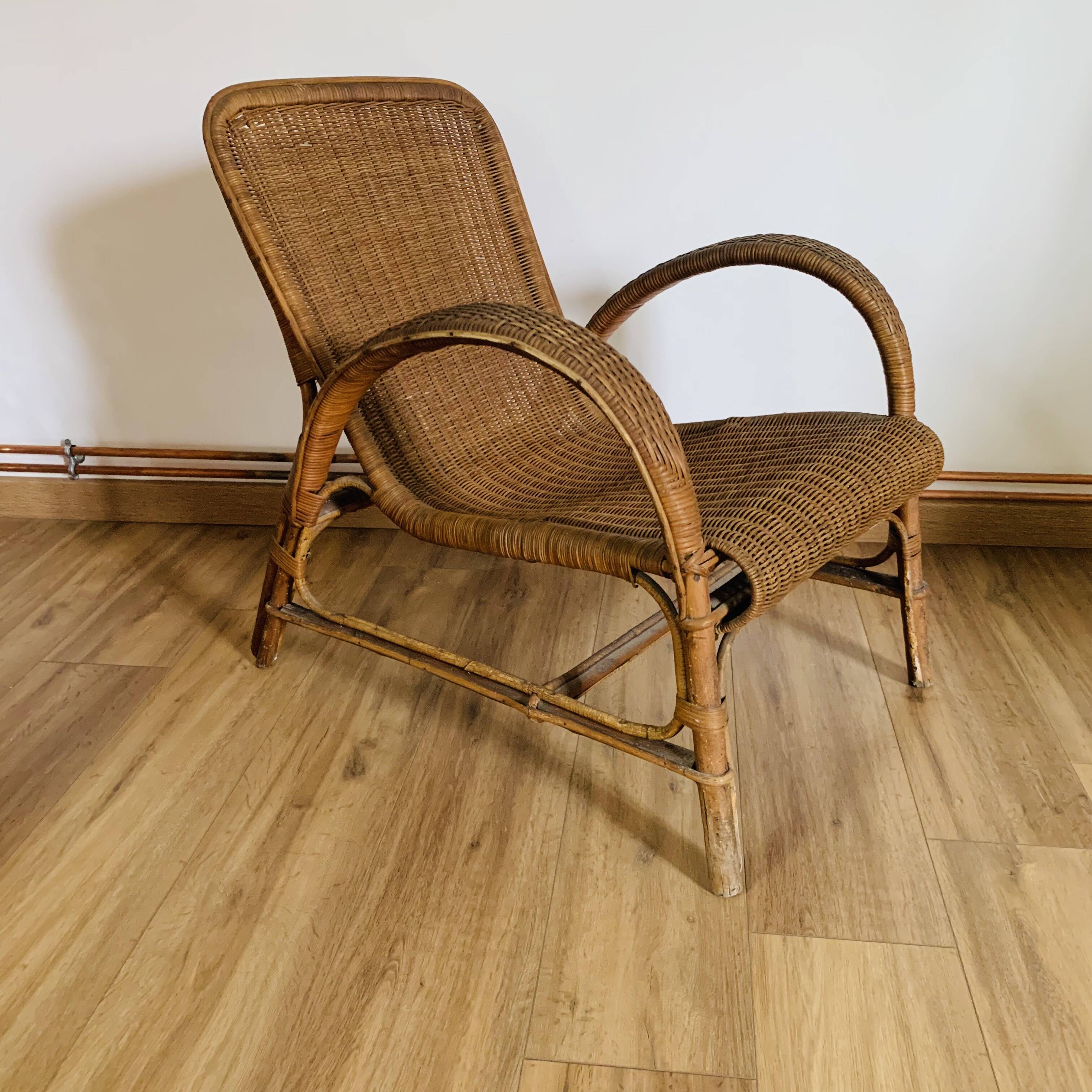 Fauteuil osier et rotin