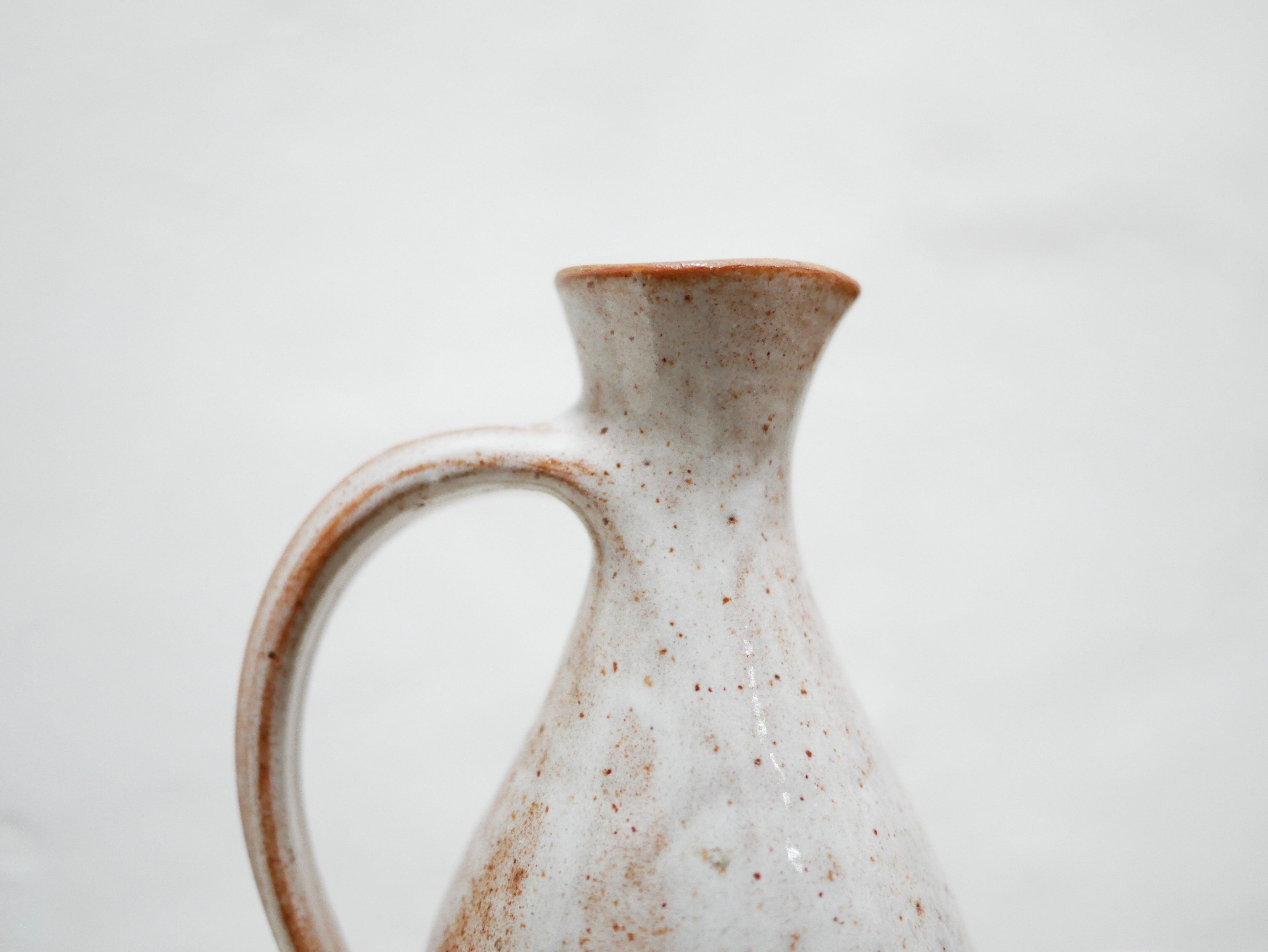 Vintage stoneware decanter by roger jacques, saint amand