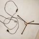 Tripod floor lamp 50s / wool lampshade