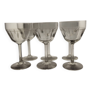 6 verres à eau Art déco