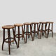 Brutalist design wooden vintage barstools 19 x