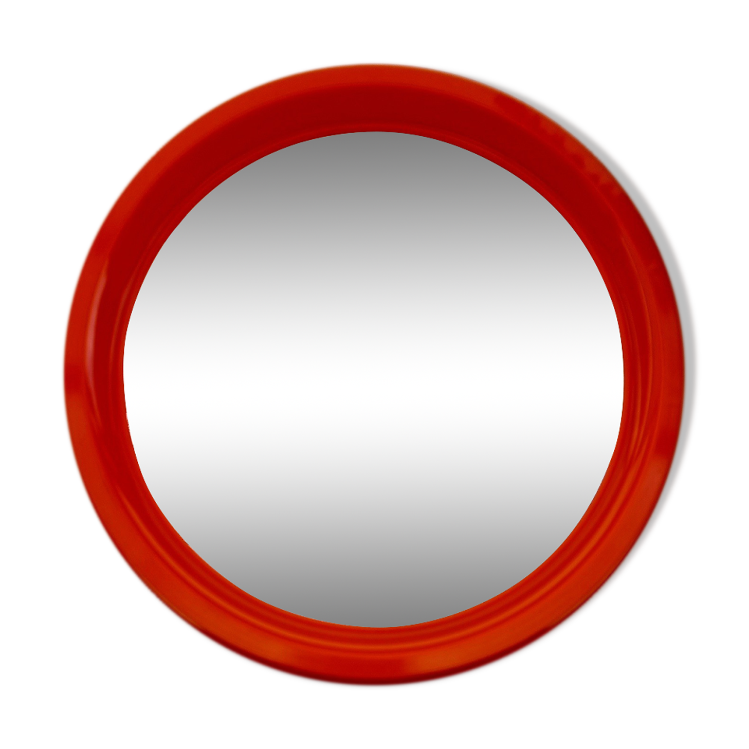 Vintage orange round mirror