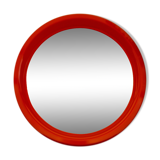 Vintage orange round mirror