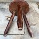 Tabouret de Traite Ancien Tripode Bois Brut Art Populaire Vintage #C60