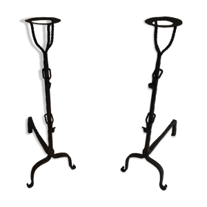 Paire de landiers en