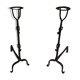 Pair of wrought iron landiers. french work ,seventeenth century