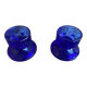 Pair of Vintage Cobalt Blue Moulded Glass Candle Holders #D991