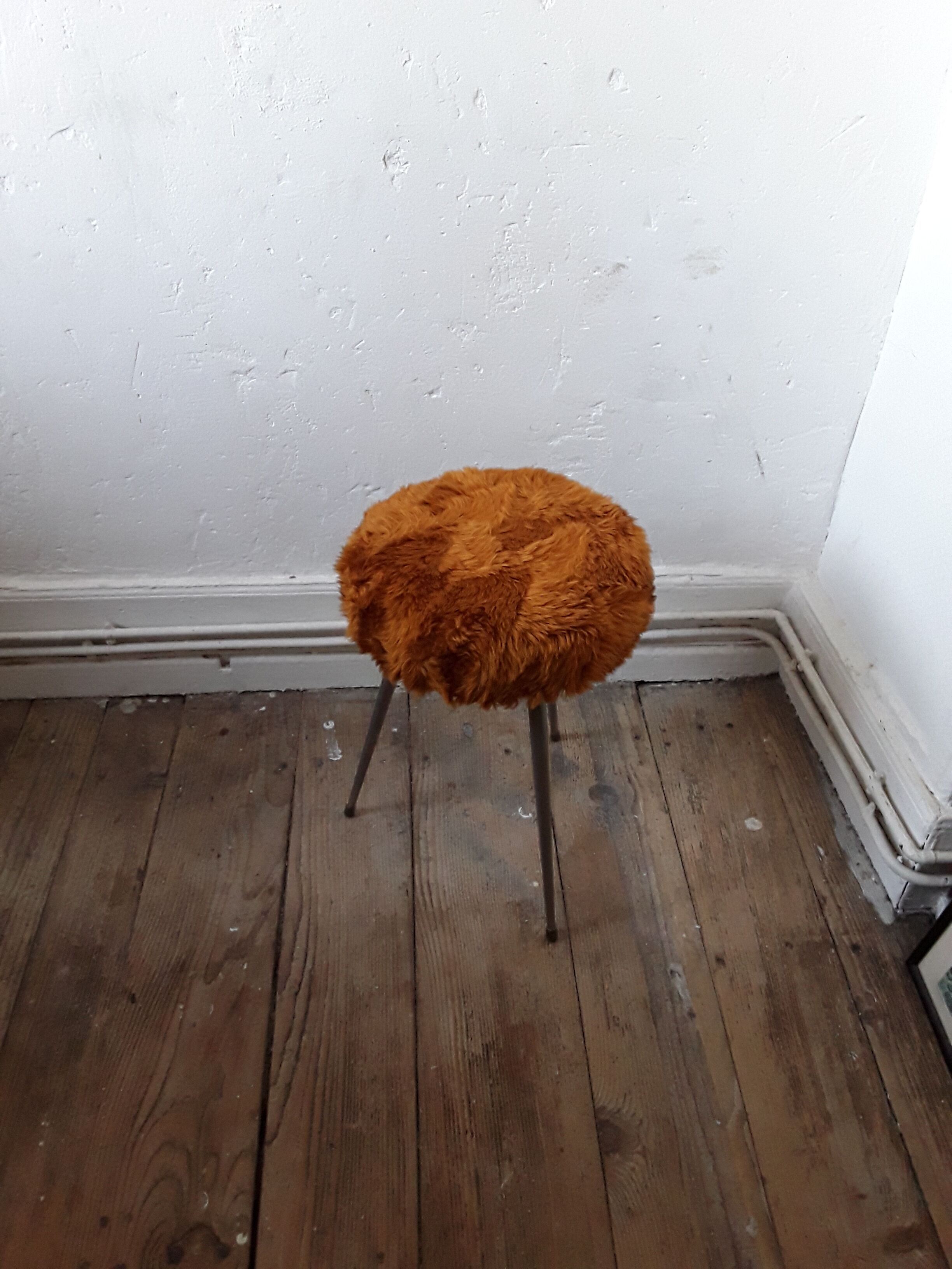 Vintage 60s/70s plush stool