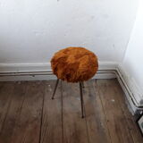 Vintage 60s/70s plush stool