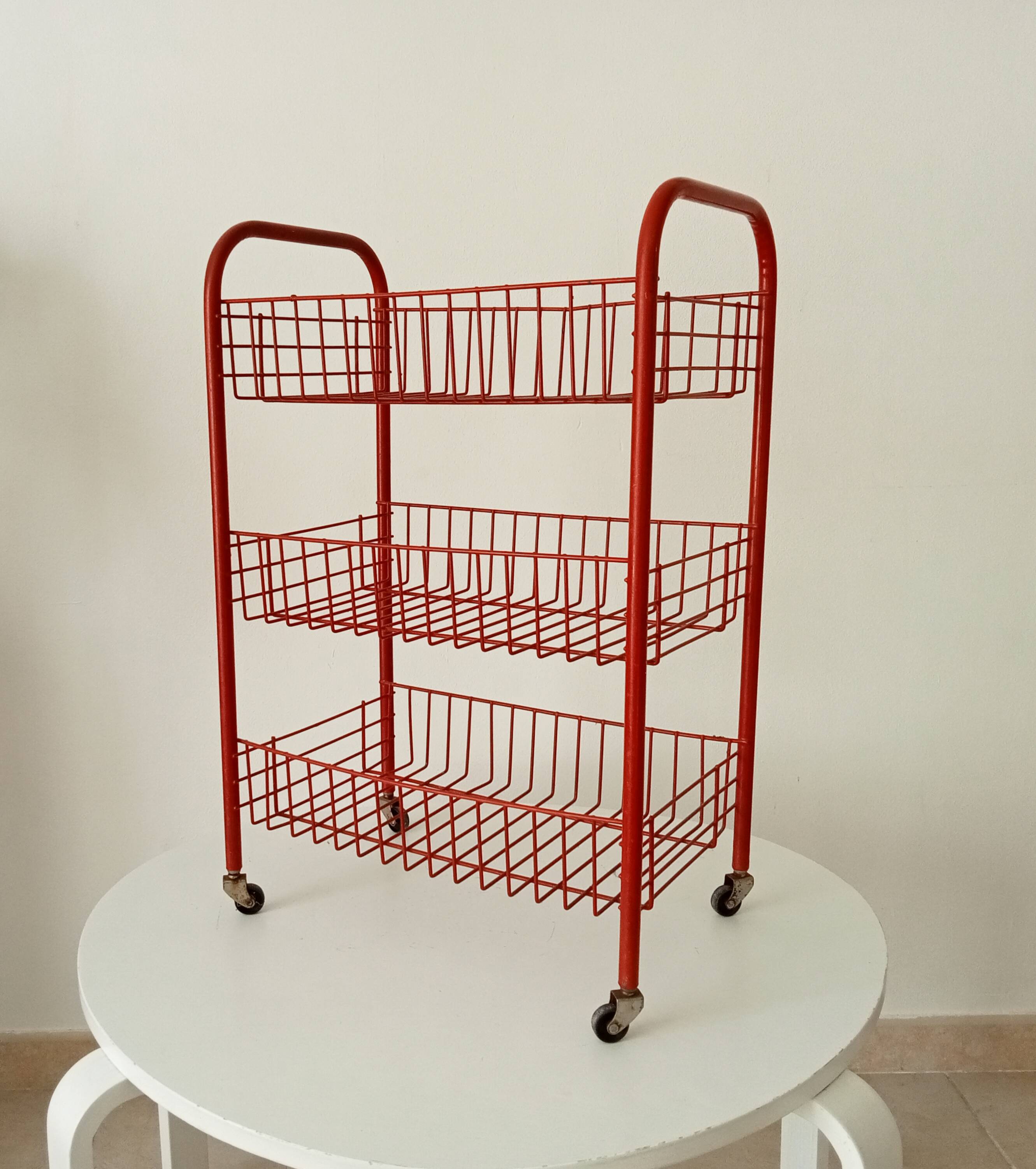 Vintage rolling dessert trolley