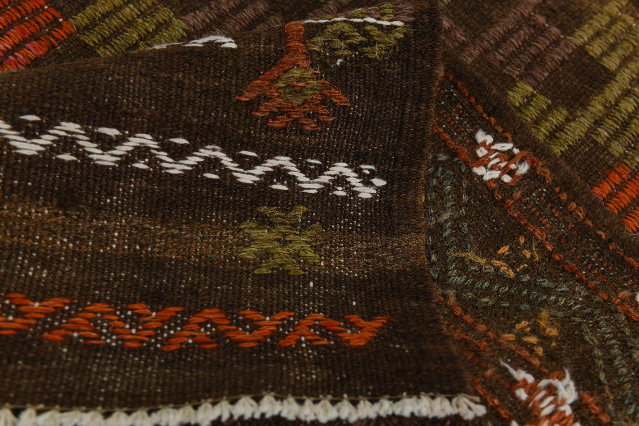 Geometric Pattern Vintage Kilim Rug, 207x301Cm