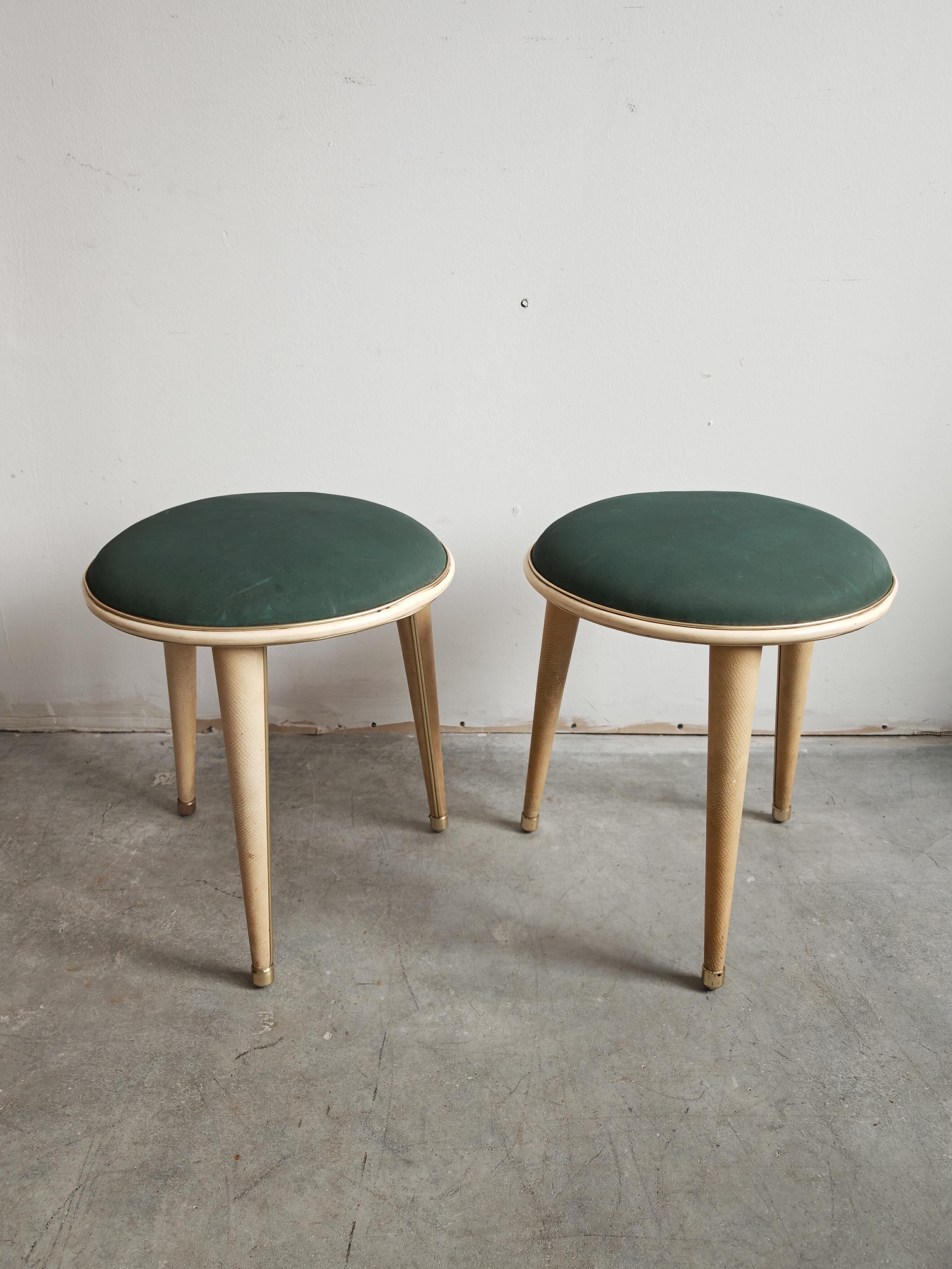 Pair of Mid Century Modern stools by Umberto Mascagni from the 1950s.