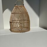 Rattan pendant lamp in the shape of bell D25 H28