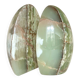Pair of "egg" bookends in green onyx.