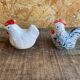 Salt & Pepper Shaker Chicken & Rooster Shape Ceramic Made In France Vintage