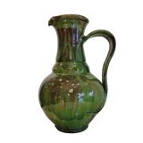 Pichet en céramique vernissée verte de Biot, France fin XIXème début XXème
