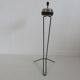 Minimalist tripod ashtray in black lacquered metal 50s 60s