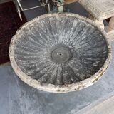 Vintage casted stone garden bowl on pedestal