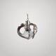 ANTIQUE CHANDELIER MAZZEGA Murano Opalescent Glass and Chrome Metal Pendant Light
