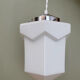 Suspension globe vintage art déco en opaline blanche