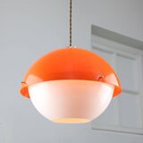 Space Age Italian Orange Plexiglass Pendant Lamp, 1970s