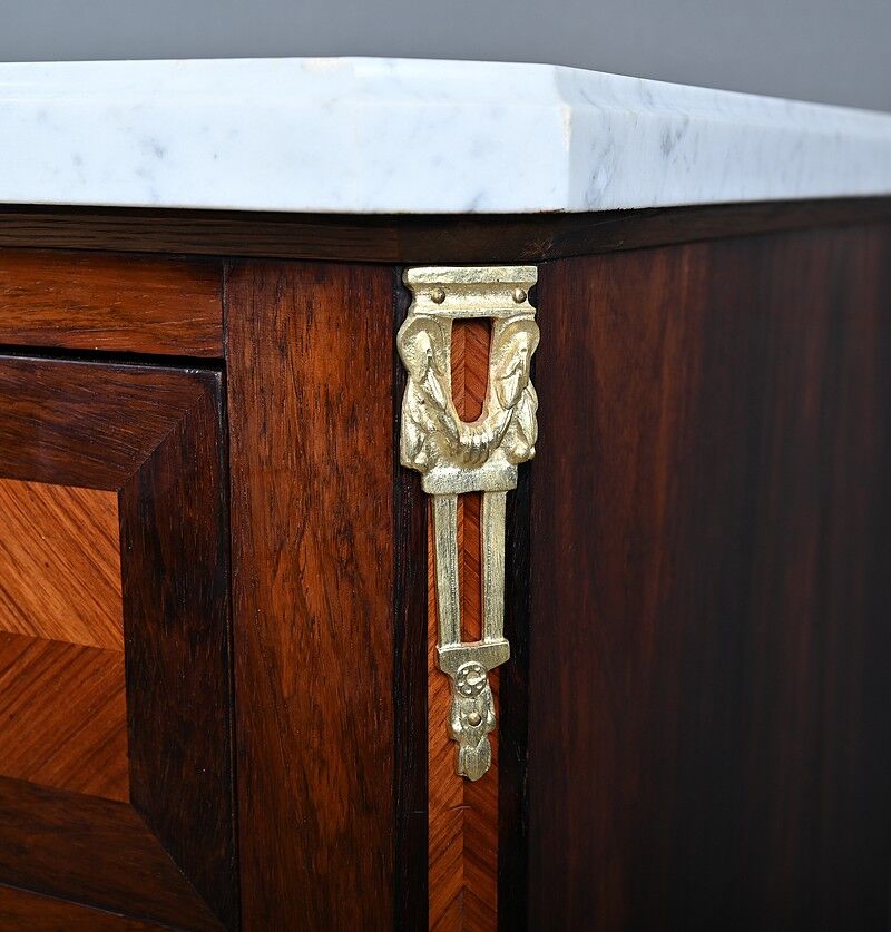 Rosewood and rosewood marquetry commode, Louis XVI style – late 19th century
