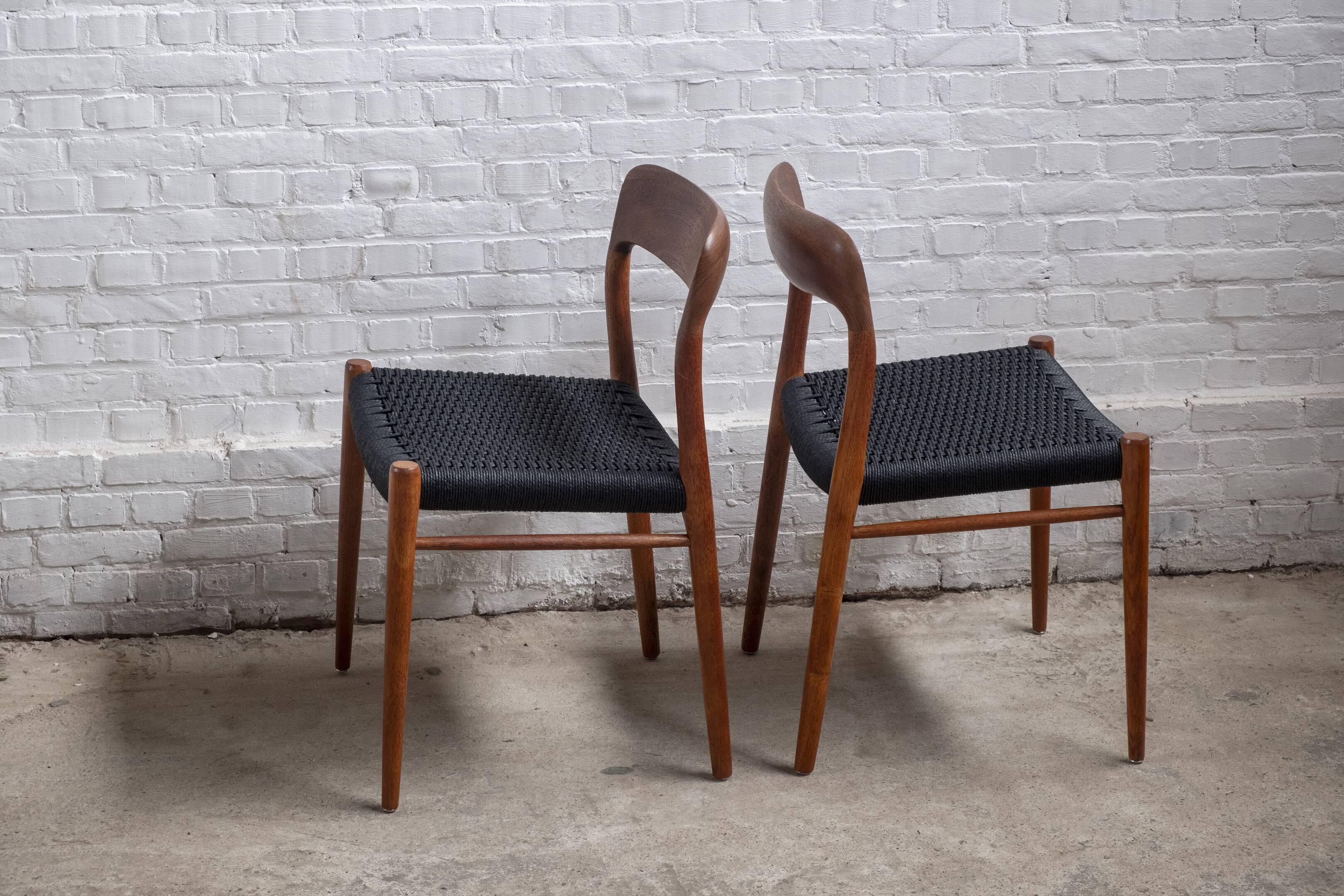 4x Niels Otto Møller Model 75 Teak Chair, 1960s Denmark