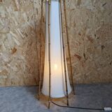 Fabric and bamboo table lamp