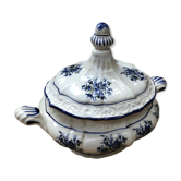 Old soup pot capodimonte ceramic white decoration blue made in italy vintage