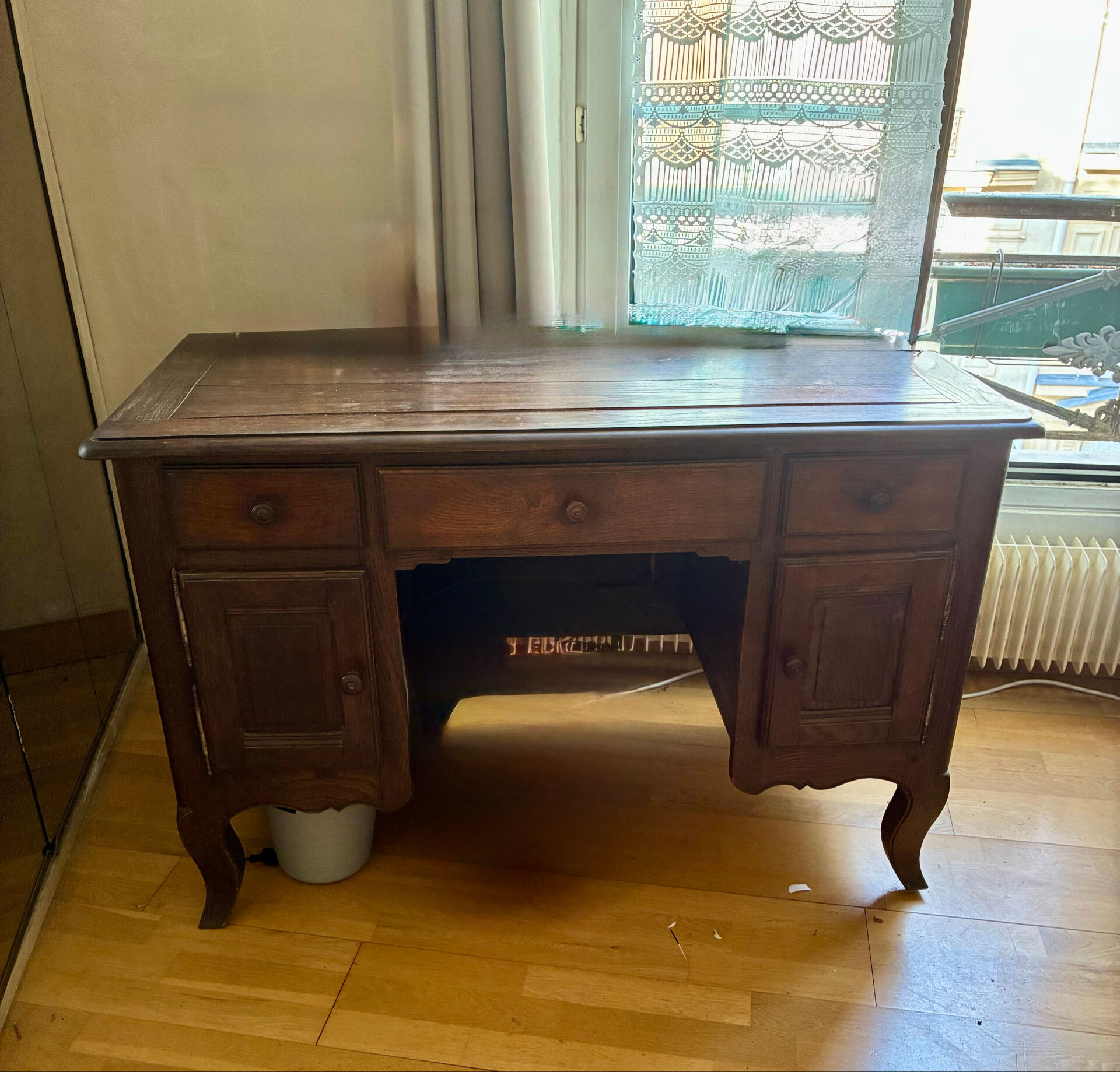 Solid wood desk from the early 20th century.