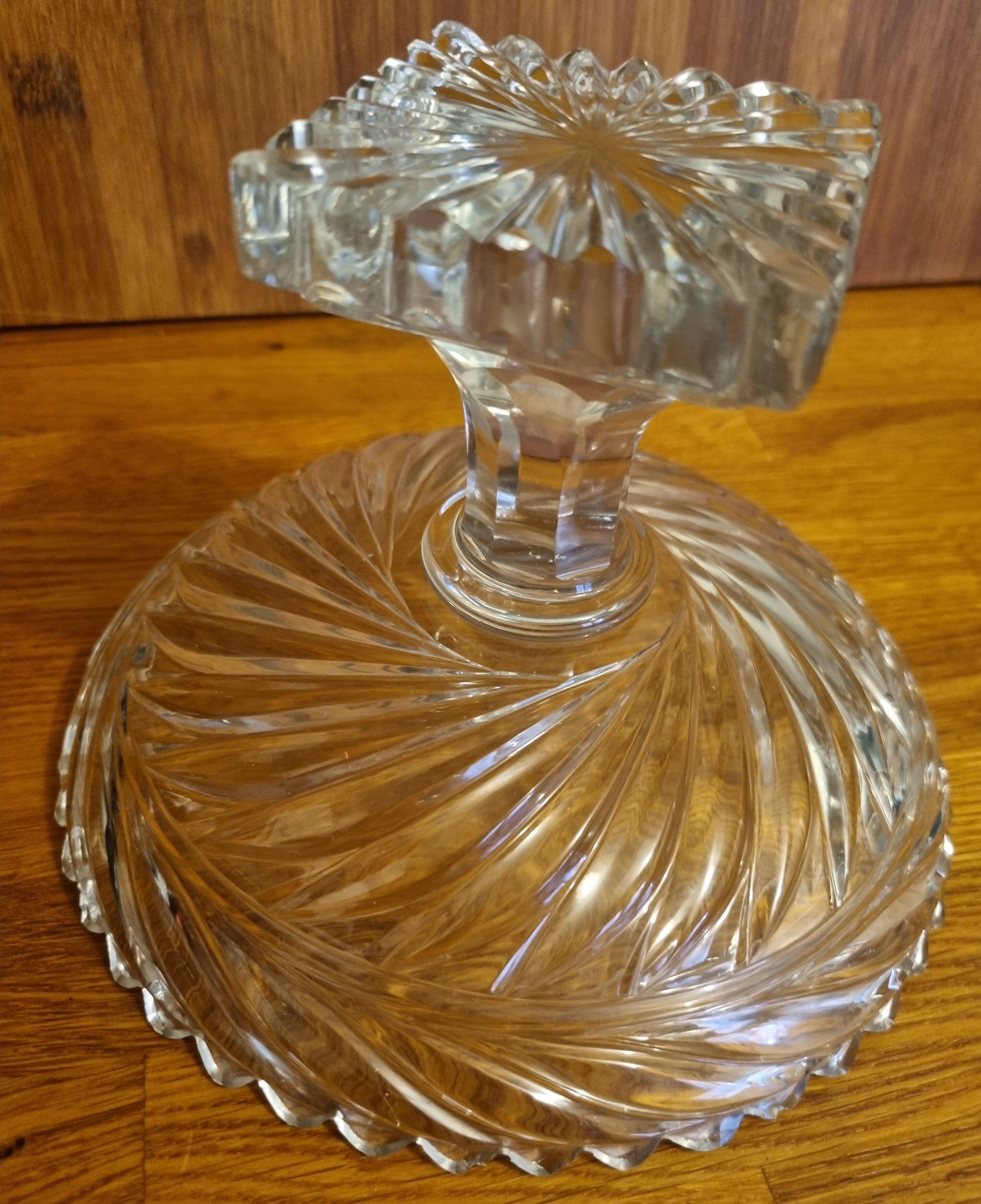 Compotier / Serviteur sur piedouche en cristal