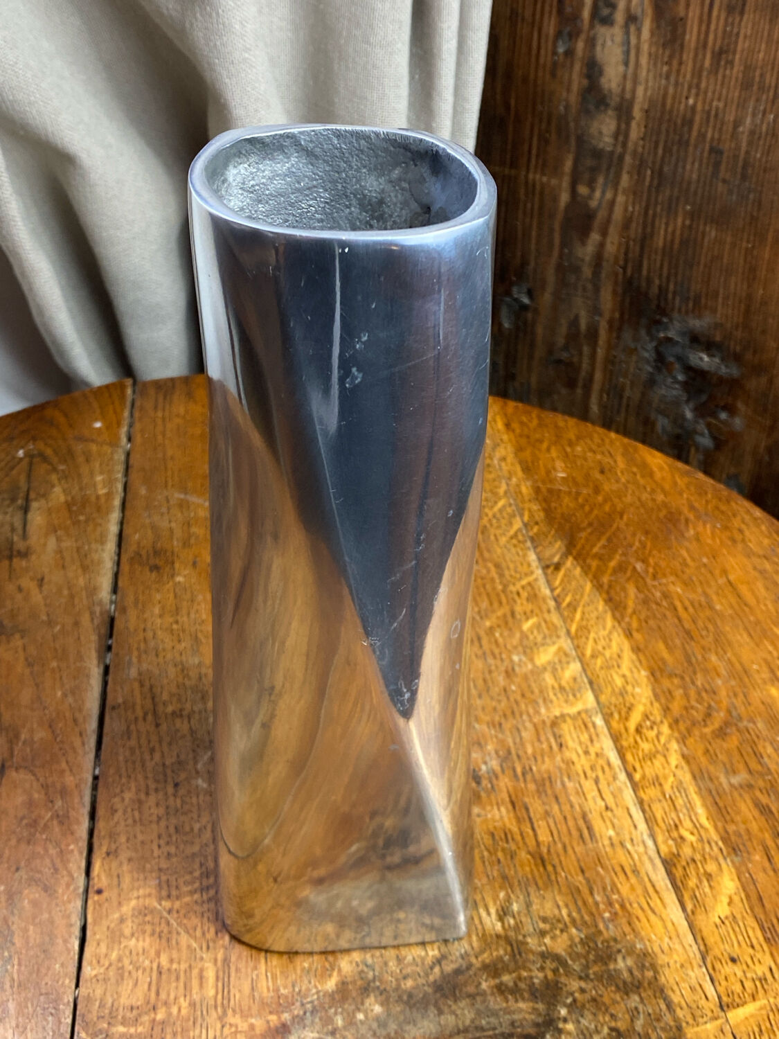 Twisted aluminium vase