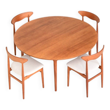 France & Son round dining table in teak Cado Denmark 1960