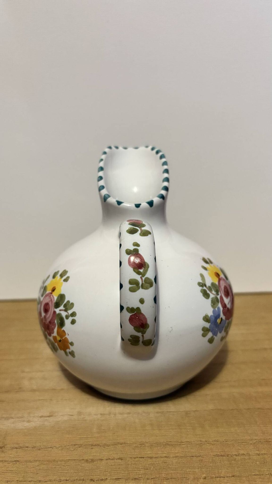 Pichet céramique Guerrieri Murano peint main Italie 1950s