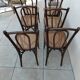 6 antique bistro chairs with curved wood and caning from 1900 L&H Cambier Frères